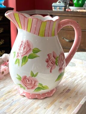 Jane Adams for Zrike 8.5” Pitcher in "Everyday ROSES" Pattern Collection